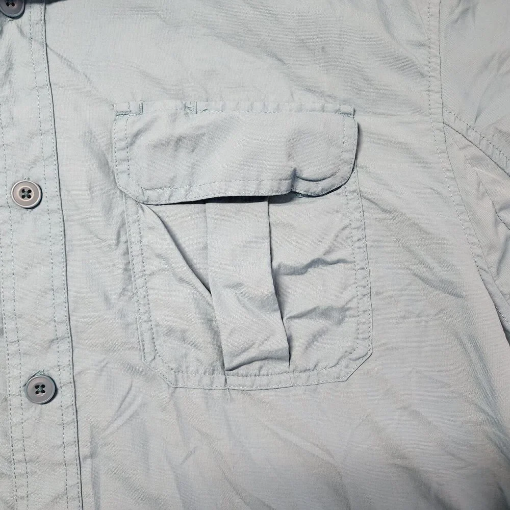 DULUTH 100% RAYON SHORT SLEEVE BUTTON DOWN‎ SHIRT SIZE XL BLUE - Picture 5 of 12